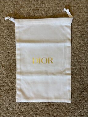Dior White Drawstring Dust Bag